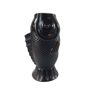 Vintage Fitz and Floyd Ceramic Vernissage Koi Fish Form Vase Japan